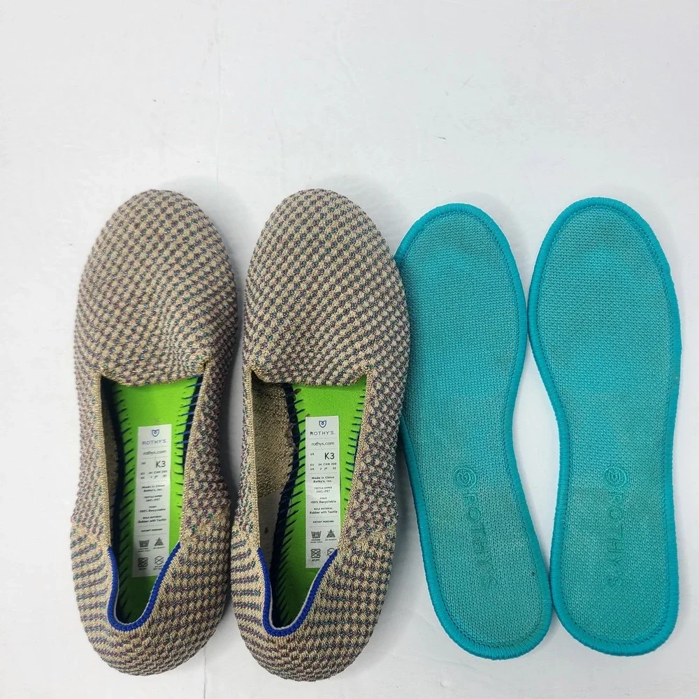 Rothy's Youth‎ The Round Flats Sz 3 Multi Metallic Limited Edition